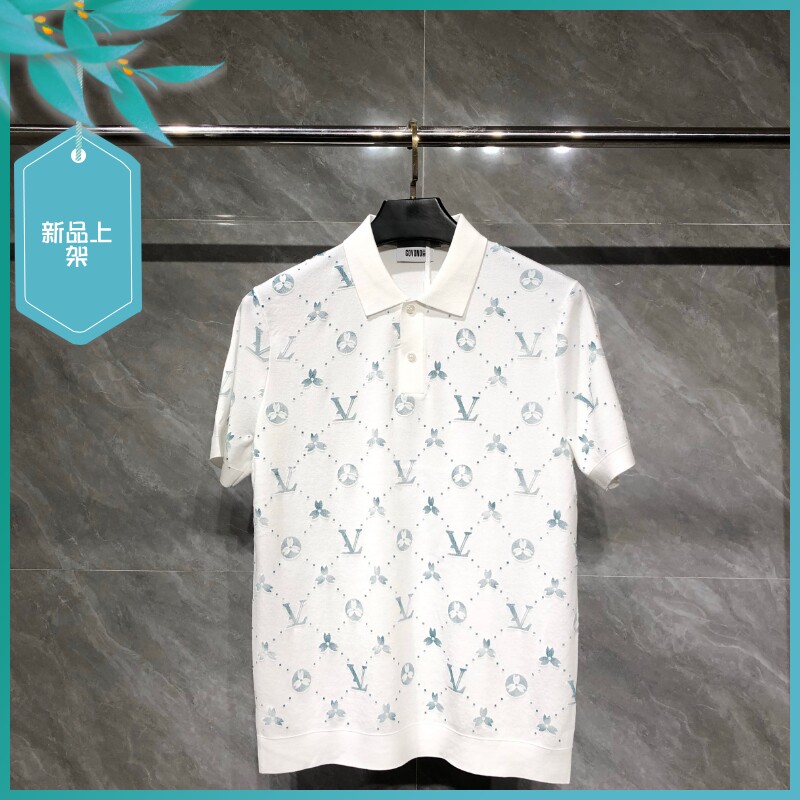 T25夏季新款男士温州欧版修身潮流刺绣针织透气Polo衫翻领短袖T恤