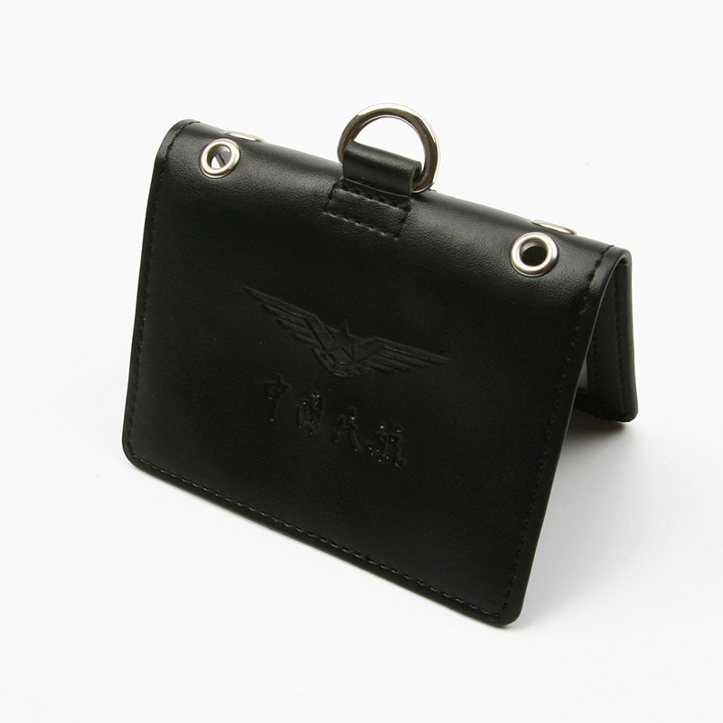 CAAC 민간 항공 여권 커버  가죽 작업 패스 카드 소지자 항공 공항 작업 카드 더블 카드 슬롯 더블 후크 끈