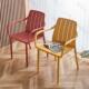 北欧塑料椅子靠背家用塑胶休闲户外椅加厚咖啡厅餐镂空可叠放扶手