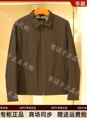 专柜正品金利来GY休闲男装2025冬黑色翻领棉服外套MPF0249-PJS37