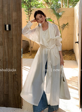 LS 简约时尚轻薄通勤大翻领风衣外套女广州十三行2026春新款