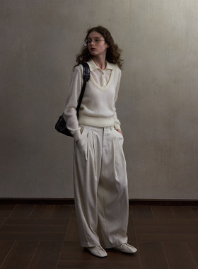 【识几】轻盈软糯马海羊毛保暖百搭针织U领背心上衣