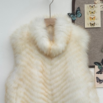 进口芬兰狐狸毛真毛马甲女