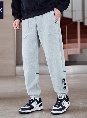 TEEK2025秋季新款 潮流灰色休闲长裤子男 学生青少年百搭运动卫裤