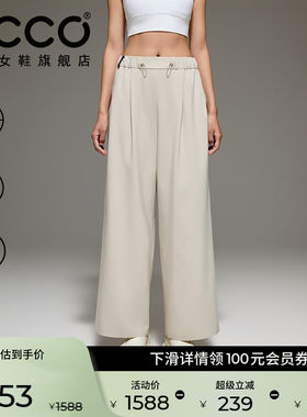 ECCO×白山联名 26新款吸湿速干户外休闲裤子直筒裤女款EW261P040