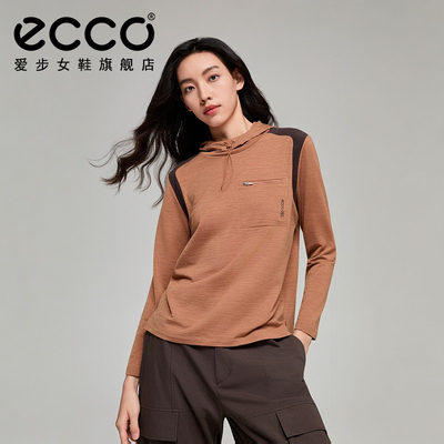 ECCO x NRL联名 新款休闲羊毛修身上衣内搭长袖T恤女EN253T023