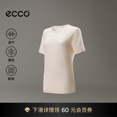 ECCO爱步短袖女 吸湿速干户外运动休闲跑步短袖T恤ES251T021M