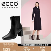 [Предварительная продажа] Женские ботинки ECCO Chelsea, осенне-зимние толстые короткие ботинки на высоком каблуке, узкие ботинки, корректирующие фигуру 282683