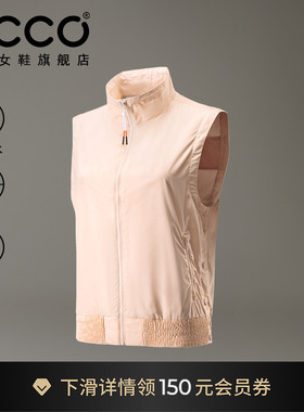 ECCO爱步舒适轻薄休闲户外防泼马甲百搭运动外套女EG251J028F