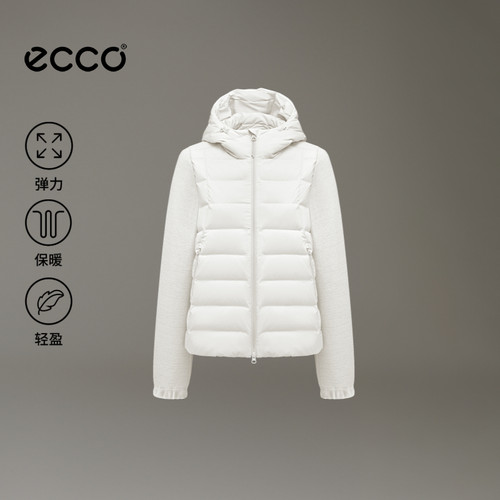 ECCO爱步外套女 冬季舒适保暖运动通勤短款羽绒服外套ES263J088F