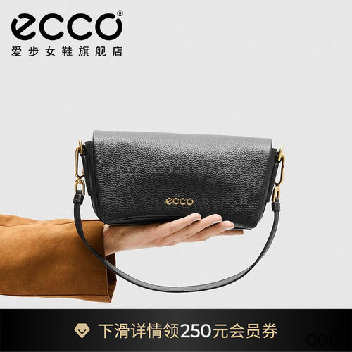 ECCO爱步包包女 精致时尚斜挎包复古小众单肩包 中号方包910804