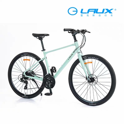 雷克斯LAUX飓风500平把公路自行车24速碟刹45/47/50铝合金车架