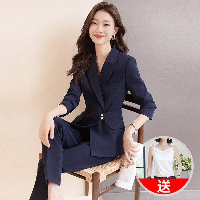 高级感女装西装套装2025新款通勤风修身西服正装聚酯纤维