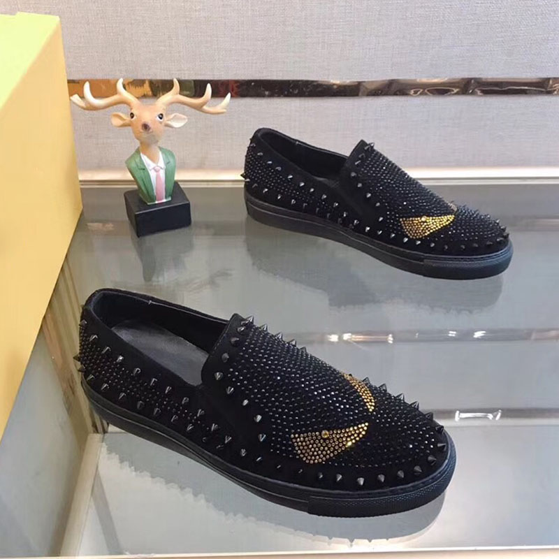 个人定制男士真皮铆钉乐福鞋老佛爷低帮休闲男鞋个性美发师潮鞋