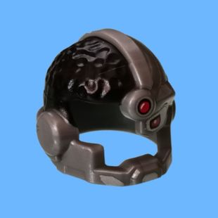 乐购搭建拼插飞狐蝙蝠车76087半机械人扁平银色小人仔头盔3497