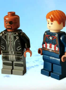 乐购搭建超级英雄复仇者联盟76042神盾局人仔组配件美国队长尼克