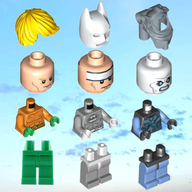 樂购 蝙蝠侠大战冰冻先生海王76000人仔配件11501表情76382身体