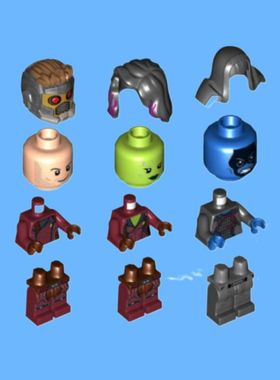 乐购搭建银河护卫队人仔 SH124加美拉76021星爵罗南配件表情身体