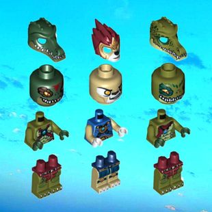 乐购搭建积木70010 金狮神殿 气功传奇人仔配件帽子表情身体腿部