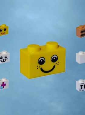 乐购正品3004积木1x2基础砖21060白19180印刷19692表情图案89082