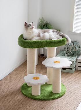 网红卡通大床猫爬架猫窝猫树一体大型猫剑麻猫玩具花朵布偶缅因