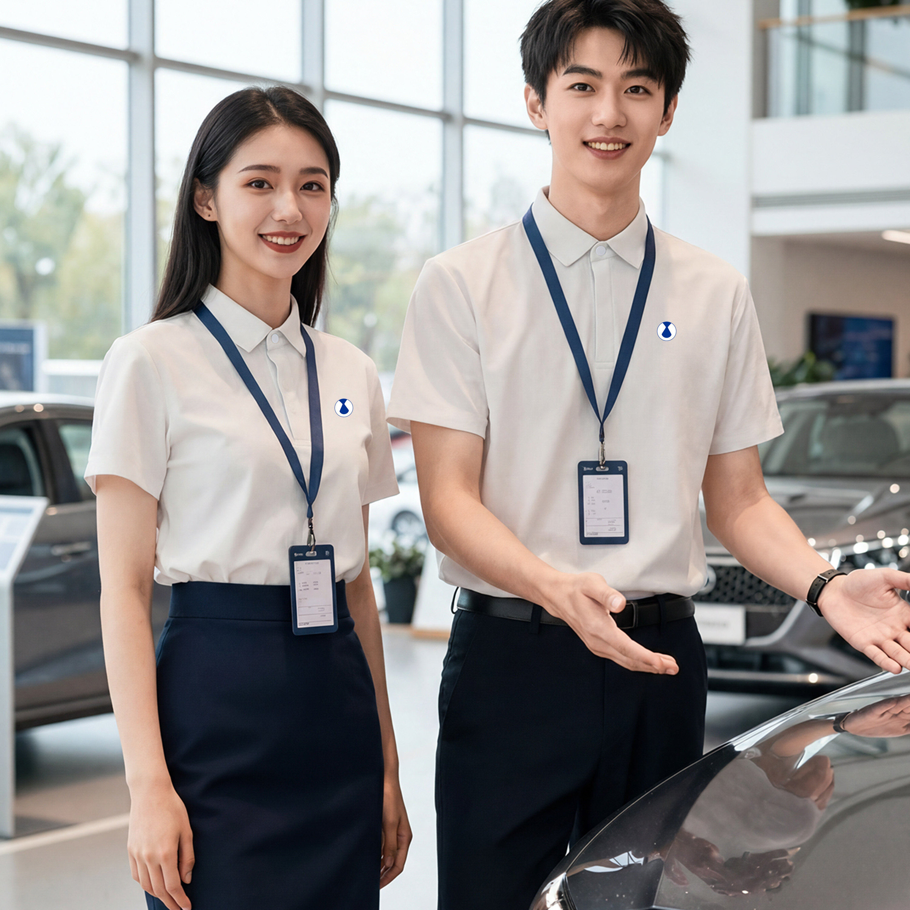 适用比亚迪腾势新能源汽车4S店员工装汽车美容工作服POLO翻领T恤