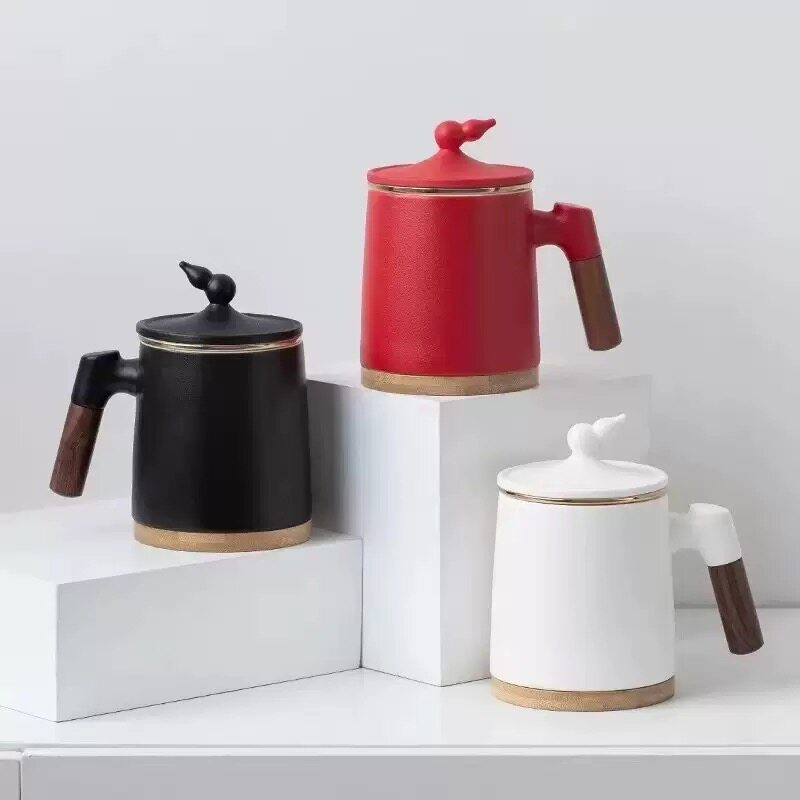 陶瓷茶杯茶水分离带盖过滤马克杯办公室家用水杯商务伴手礼礼品