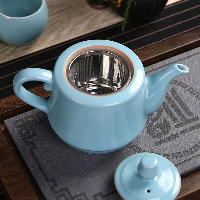 陶瓷茶壶带过滤网大容量家用冲泡茶器大号功夫茶具单壶茶杯子套装