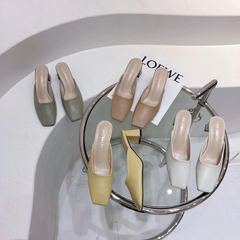 Real price 4-color thick heel shoes