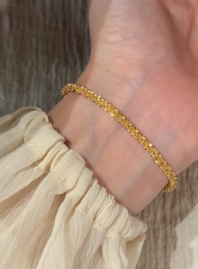 爆闪满天星碎金麻花手链女百搭