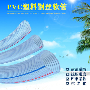 柴油汽油机抽水泵1寸1.5寸2寸3寸4寸进水管钢丝软管PVC塑料波纹管