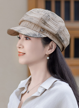 八角帽女夏天2026新款女帽子夏洋派显脸小遮阳贝雷帽夏季0110w
