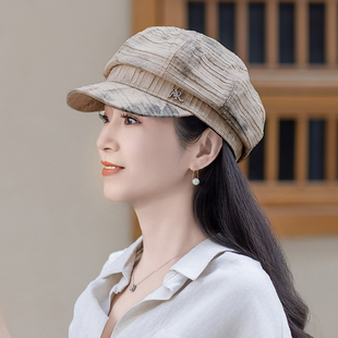 八角帽女夏天2026新款女帽子夏洋派显脸小遮阳贝雷帽夏季0316e1