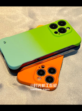 15pro半包14渐变绿蓝K70至尊K80撞色无边框适用小米17pro手机壳k60新硬壳13红米note12Turbo超薄11散热50男女