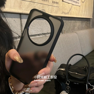 商务磨砂黑半透明优盾适用华为Mate70手机壳Mate70Pro肤感防指纹Pura80Ultra高级感全包边防摔简约男女新款硬