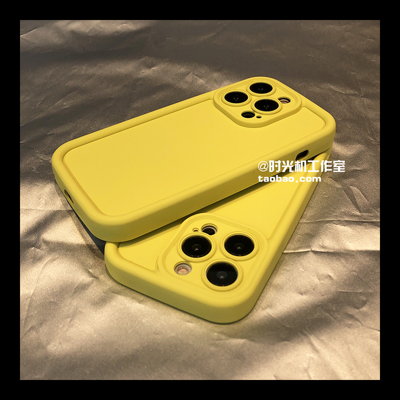 16微磨砂防指纹适用iPhone15pro苹果14PRO手机壳12/13保护套xsmax全包精孔镜头XR加厚硅胶7柠檬黄8plus男女软
