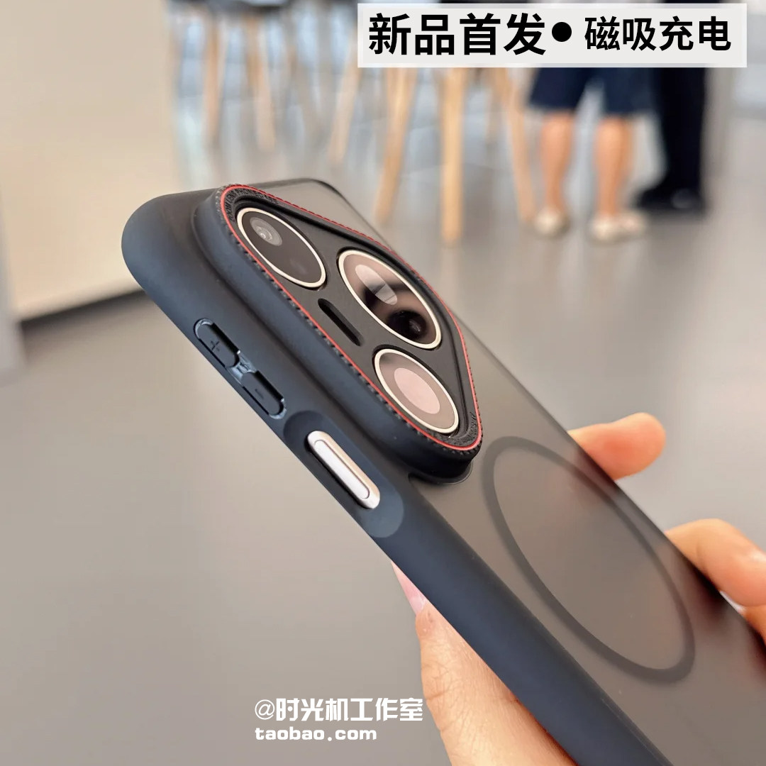 新品【莱卡红圈镜头 】适用华为Pura80pro+手机壳强磁吸PURA80pro磨砂半透黑P70Ultra精孔全包无线充电保护套