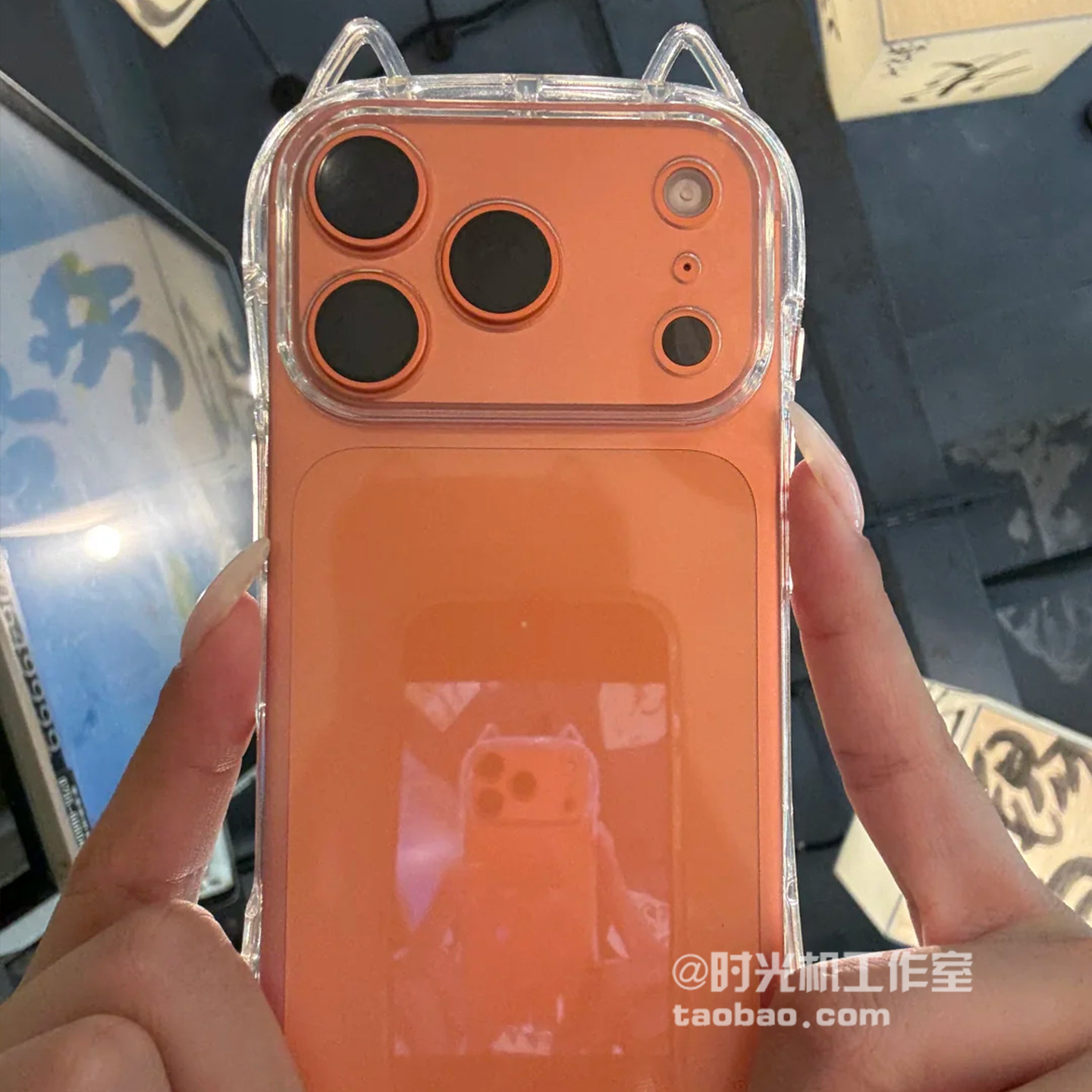 可爱卡通猫耳朵透明适用红米K90手机壳K90Promax保护套K80至尊K70e光面防滑Noate15R软14/13防摔12turbo小米+