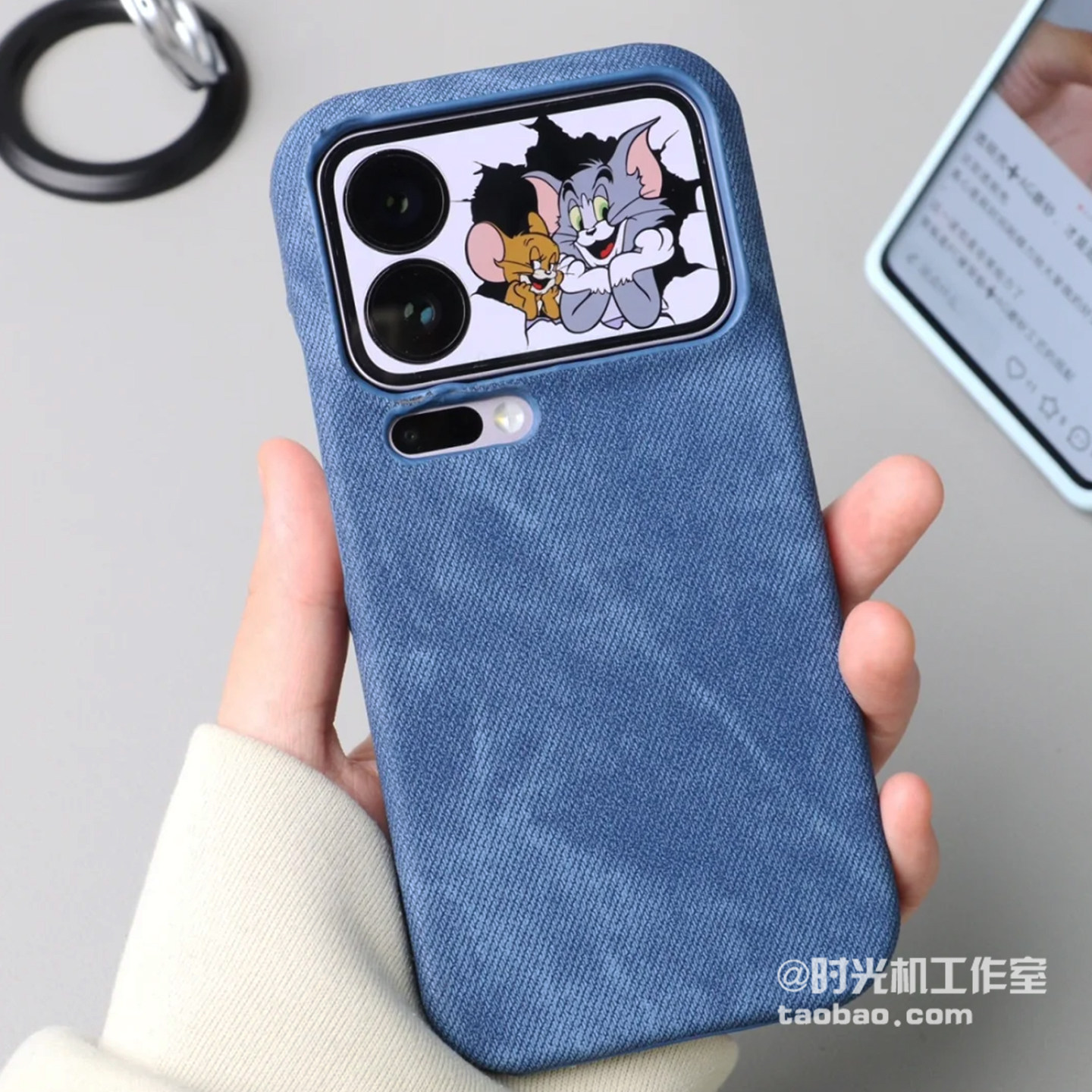适用小米17磨砂牛仔布纹绒布壳硬