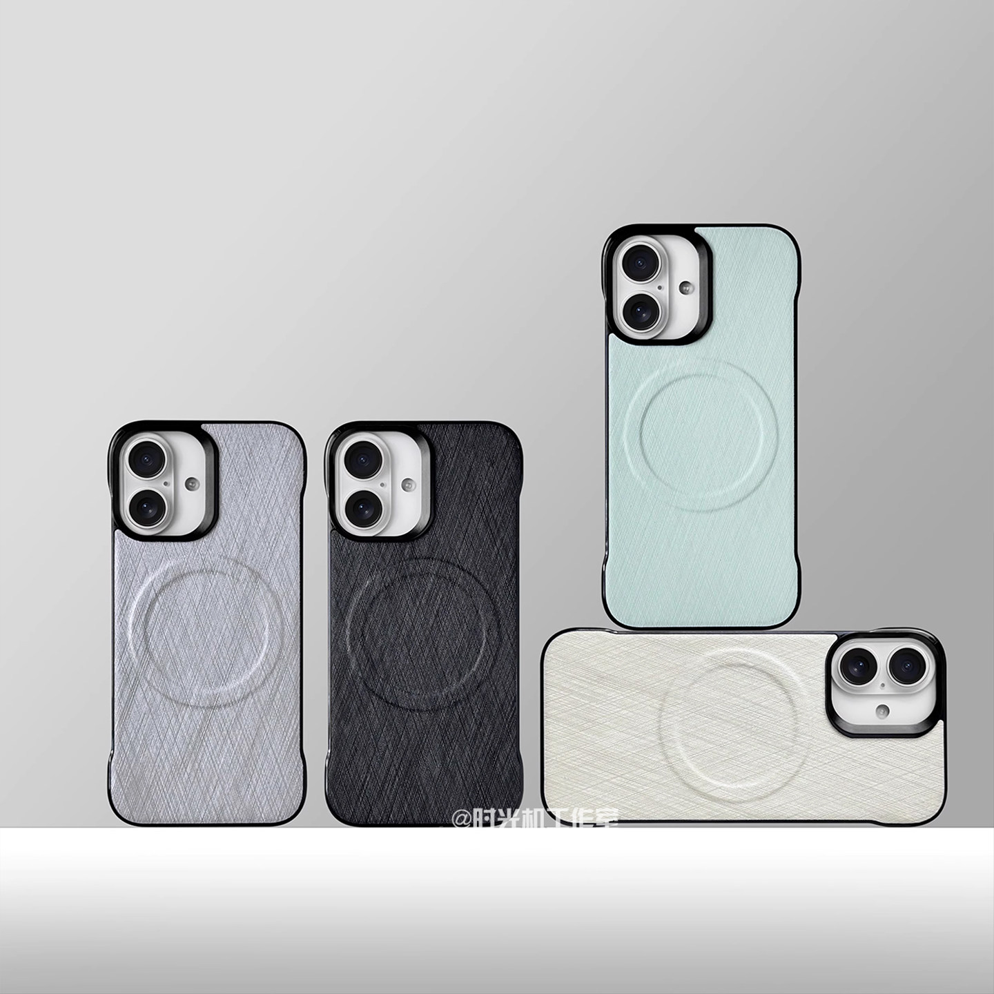 适用iPhone苹果16无边框拉丝磁吸