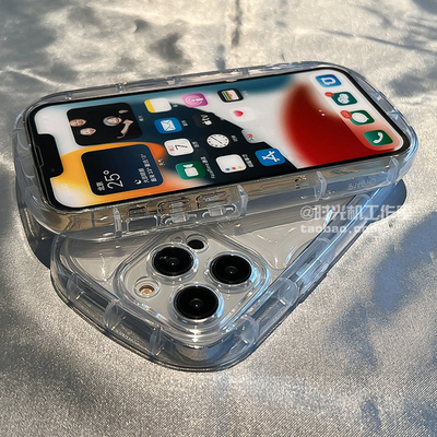 适用iPhone15pro椭圆气囊软壳ins