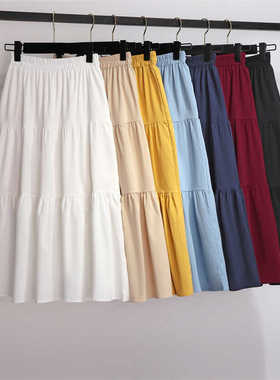 黑色半身裙女中长裙春秋季2026新款高腰显瘦a字小个子蓬蓬蛋糕裙