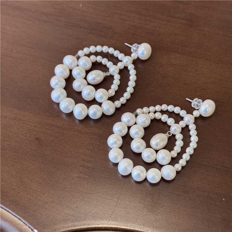 天然淡水珍珠耳环小众设计高级感手工制作百搭多层圆圈耳饰气质女,珠宝/钻石/翡翠,耳饰,淘宝优惠券,粉丝福利购,淘宝优惠卷