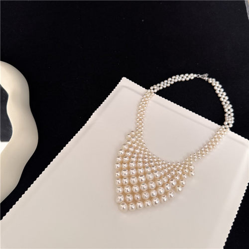 天然淡水珍珠手工编织项链轻奢女