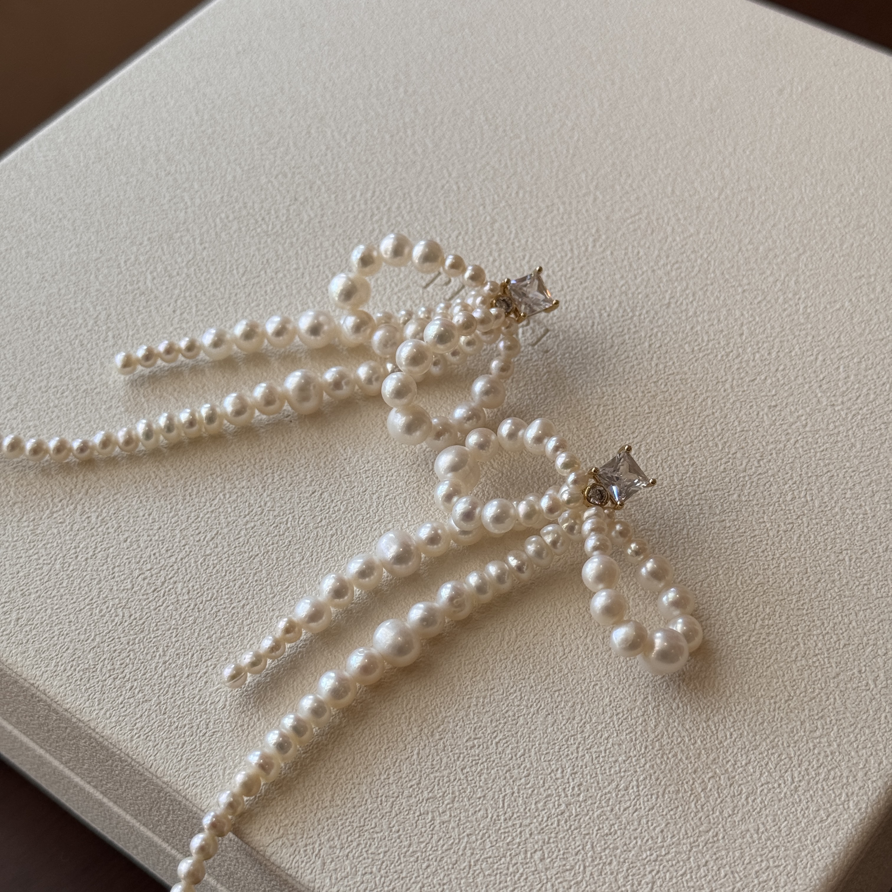 天然淡水珍珠耳环法式轻奢长款女