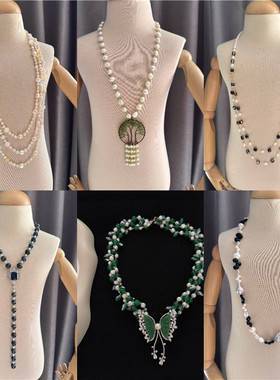 孤品特价天然珍珠设计款项链高级感时尚轻奢毛衣链首饰