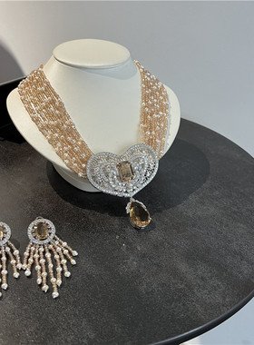 锁骨链女多层首饰女豪华套装夸张