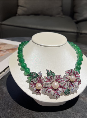 玛瑙项链女复古首饰豪华时尚轻奢