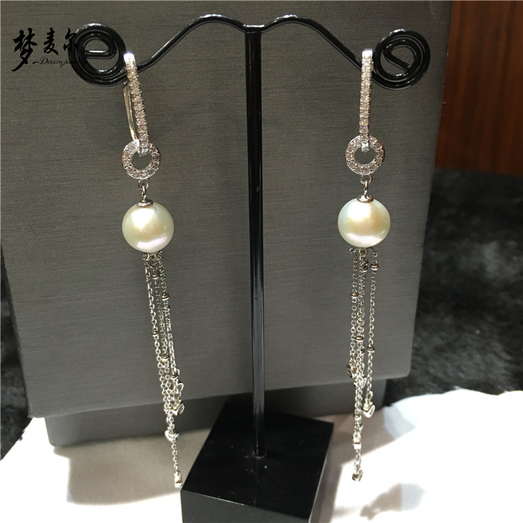 新款天然淡水珍珠正圆女流苏百搭