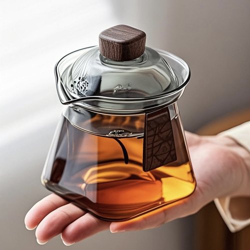 玻璃盖碗茶杯单个家用防烫手抓壶高档泡茶具一人用不烫手功夫茶具